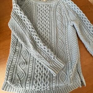 L.L. Bean Light Blue Cable Knit fisherman’s Sweater size XS